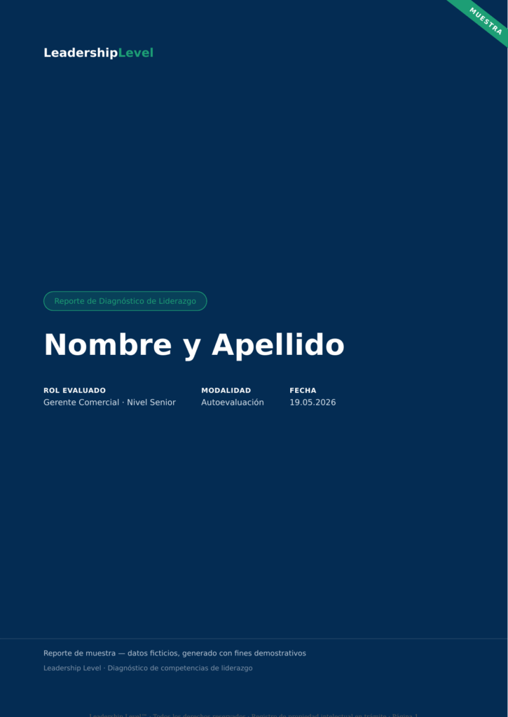 Reporte de diagnóstico de liderazgo — portada de muestra